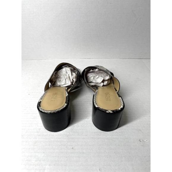 Michael Michael Kors Abbott Snakeskin Slide On Criss Cross Open Toed Sandals NEW - Picture 5 of 7